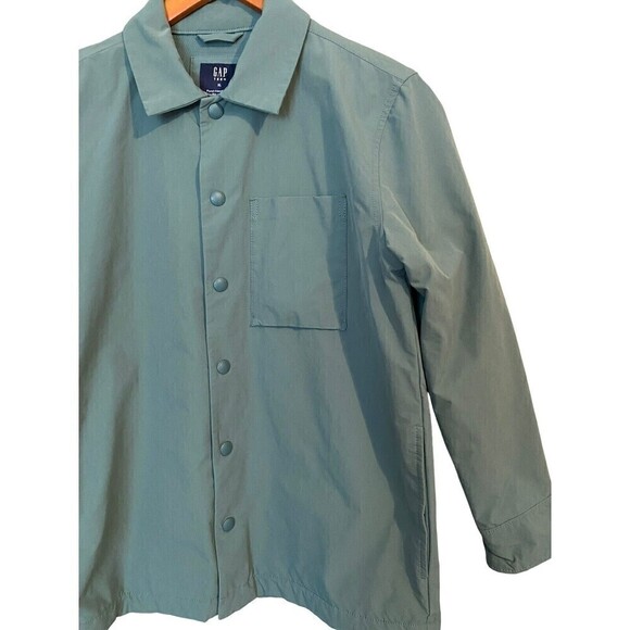 GAP Teen Windbreaker Size XL Full Zip Up Jacket Long Sleeves Green Quick Dry - Picture 2 of 9